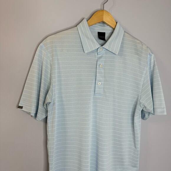 Dunning Golf Striped Performance Polo Shirt Short Sleeve Men's Medium - Picture 2 of 7